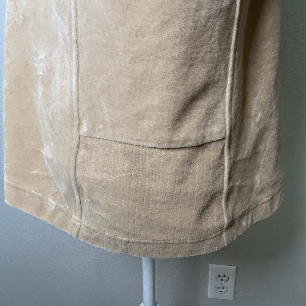 St. John Sport VTG beige gold velour full zip hooded lounger jacket size XL - Picture 5 of 14